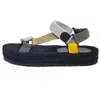 Dikke hakken sandalen slides Designer vrouwen open teen sandalen beroemde designer dames mannen glijbanen veelzijdige stijl desinateur platform sandalen schoenen