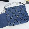 Composiet tassen ontwerper hobo handtas ketting blauwe denim schoudertas klassieke onderarm strandzak draagtas crossbody tas luxe portemonnee munten boodschappentassen