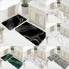 Bath Mats Marble Bathroom Rug 2Pcs Set Accessories Black White Emerald Green Plus Gold Textured Non-slip Carpet Bathtub Decor