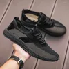 Lässige Schuhe atmungsaktive Herrenluft Mesh Männer Slebringe handgefertigte kühle Wohnungen Outdoor Moccasins Hohlkaser -Out Sneakers bequemer Mann faul