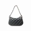 Layer Head Cowhide Bag 2024 Diamond Grid Chain Hobo Fashionable and High-end Feeling Single Shoulder Underarm Handbag for Women