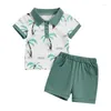 Kleidung Sets Baby Boys Shorts Set Short Sleeve Tree Print Hemd mit elastischer Taille Sommer -Outfit