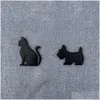 Auto stickers zwart 6/10/12inch gepersonaliseerde sticker schattige huisdier katten honden vleermuis logo cartoon animatie metaal body druppel levering automobi ottfy