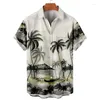 Camicie casual camicie da uomo Hawaii t-shirt leopard stampare paesaggio floreale stampa 3d 3d outdoor street short maniche abbigliamento stampato