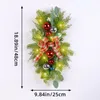 Dekorativa blommor Julsimulering Wreath with Bowknot Staircase Decor Xmas Hanging Stair Wall Trim Fract Door Window Holiday