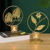 Candle Holders Retro Metal Golden Leaf Candlestick Fashion Home Desktop Ornament Romantic Wedding Decor Props