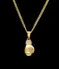 Boxing Glove Diamond Pendant Charm Necklace Sport Boxing Jewelry 316L Stainless SteelGold Color Chain For Men9940789
