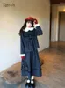 Sukienki robocze Słodki wełniany płaszcz retro i kombinezon spódnicy zimowy dwuczęściowy zestaw koniuntos de Saia Coreano Conjunto femenino