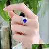 Кластерные кольца 2022 в 7 9 мм с высоким углеродным бриллиантом S925 Sier Sier Luxury Retro Oval Ring для женщин предлагает неожиданную подарку Dust Dh6qe