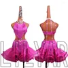 Fantas de dança latina para Kid's Wear Kid em franjas rosa elegantes e glitter