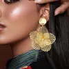 Dangle Earrings Gold Color For Women Unique 18K Plated Drop Dubai Jewelry Wedding Party Gift Accessories 2024 Trending