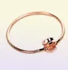 925 Sterling Silver & Rose Gold Plated Bracelet Sparkling Crown O Chain Fashion Bracelet Fits For European Bracelets Charms and Beads2695473