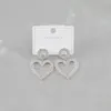 Orecchini a pennagliera Lanflora Fashion Heart Zircon Legato in lega di rame Stullo per feste di compleanno Regalo all'ingrosso Prezzo