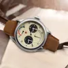 Retro Pilot Mens Watch Dual Cimehac Automatic Mouvement Mouvement Mouvement Corloge des militaires chinois Chronograph MECHECHICAL WESTES 240414