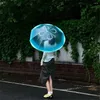 Umbrellas Long Handle Jellyfish Automatic Umbrella Transparent Gradient Unique Beach Parasol Plastic Thickened Windresistant