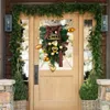 装飾花人工クリスマスリース冬の壁のドアの装飾ホリデーガーランド逆さまの涙の装飾の年