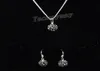 Mode -Strass -Juwelen -Schmuck Set Hämatit Disco Ball Anhänger Ohrringe und Halskette für Frauen 10 Sets Whole27555127