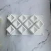 Bakningsformar 9-länk fyrkantig kaka silikon mögel 3D mousse handgjorda tvål gelé ägg träplar brödverktyg