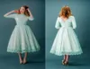 1920S039 Vintage Lace Prom -jurken Half Sheeves Mint Green Tea Lengte Spring Plus Size Backless avondfeestjurken Graduatio2426894