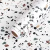 Terrazzo Contact Paper White Водонепроницаемая самостоятельная клейкая обои из рулона гранитная столешница для кожуры и стикер для кухни 240415