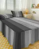 Vintage Black and White Gris Gradual Wood Grain Bed Litt Adapted Pread avec taies d'oreiller Mattress HEVER LISE FEUILLE