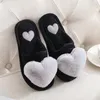 Slippers Autumn e Winter Cotton Cartoon Peach Sapatos de coração Anti -Slip Anti Slip Warm Ladies Pós -Parto Home