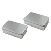 Storage Bottles 2 Pcs Tinplate Box Gift Wrapping Containers Wedding Food Cases Packing Frosted Cookies Biscuit Metal