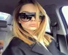 Übergroße flache Top -Frauen Großer Rahmen Kim Kardashian Brand Designer Damen Sonnenbrillen Schwarze Sonnenbrille Gafas de Sol9036377