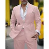 Męskie garnitury 2024 Suit 2-częściowy materiał Design Fabric Wygodne, niestandardowe eleganckie i modne szczupłe zużycie robocze