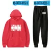 Rapper KMN Gang Merch Men's Sportswear Set Casual Tracksuit Two Piece Set Hoodie and Sweatpants Sportwear Suit