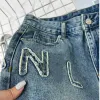 Frauen Jeans Designer Shorts Damen Mode Sommerbrief Spleiß gedruckt Denim Shorts Casual Jeans eine Farbe
