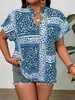 Finjani Womens Plus Size Blome Paisley Stampa toccato a goccia top abbigliamento casual per estate 240403