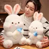 Gevulde pluche dieren 35/45/65cm knuffel knuffel knuffel Konijnen Zacht speelgoed Slaapkussen Cute Bunny Cartoon Dierpoppen Kinderen Baby verjaardagscadeau L47