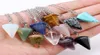 Zeshoekige prisma turquoise opaal hangers natuurlijke kwarts kristal genezende chakra steen hanger ketting sieraden voor vrouwen cadeau 20 stcs1797718