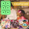 6 Holes Silicone Donut Mold Baking Pan Non-Stick Baking Pastry Chocolate Cake Dessert DIY Decoration Tools Bagels Muffins Donuts wholesale