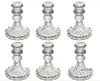 Candle Holders 6pc Crystal Centerpiece For Table Dinning Party Wedding Decorations Glass Taper Candlestick Set Bulk