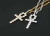 Hip Hop Iced Out Ankh Cross Pendant Colares 925 Sterling Silver Luxury Designer Mens Bling Diamond Pingents Rapper Cha4376536