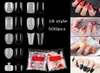 500 pezzi Premere sulla punta del chiodo chiaro Copertura bianca Full Copertura False punta francese Ushape Acrilic UV Gel Manicure NAF0143091933