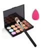 Ensemble de maquillage entier 15 Couleurs Brusque de maquillage de correcteur Coupte Palette de contour de maquillage Puff Makeug Making Sponge C151917323266