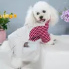 Vêtements pour chien Stoppe à rayures à quatre pattes à quatre pattes Pièce chaude pantalon à suspension manteau hiver saut de combinaison douce pour