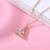 Single Diamond Necklace Anna Same Triangle Pendant New Minimalist Necklace