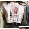 女性のTシャツ小売女性デザイナーTシャツプラスサイズXS-4XLサマーファッションホワイト漫画プリント半袖トップスルーズ衣類DHQJ8