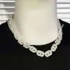 Mode sieraden Moissanite White Gold Cuban Link Chain Hip Hop Trend Party 925 Sliver ketting