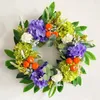 Decorative Flowers Hydrangea Flower Wreath Simulation Garland Vibrant Artificial Long-lasting Christmas For Home Decoration Door