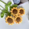 Decorative Flowers Knitted Sunflower Artificial For Festival Party Table Centerpieces Decoration Wholesale