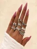 PcsSet Punk Chunky Link Star Flower Rings Set Geometric Personality For Women Men Jewlery Accessories Cluster5280204