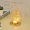 Candle Holders Iron Leaf Shape Candlestick Holder Tealight Creative Stand For Home Wedding Centerpiece Decoration