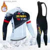 Jersey de cyclisme SETTRES THERMINE FECE MOUTILLE DE CYCLING SET JUMBO MAILLOT ROPA CICLISMO LONG Long Seve Moutian Wear Wear Keep Warm Bicyc Clothing L48