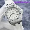 Pulseiro AP funcional Relógio Royal Oak Offshore Series 67540SK Womens Assista Dial Plaid White com Diamantes Precisos Aço Original 37mm Relógio de quartzo