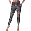 Aktive Hosen flüssiger Marmor abstrakte Leggings Bunte Streifenkunst Push Up Yoga Süße Legging Frauen Design Fitness Sport Strumpfhosen